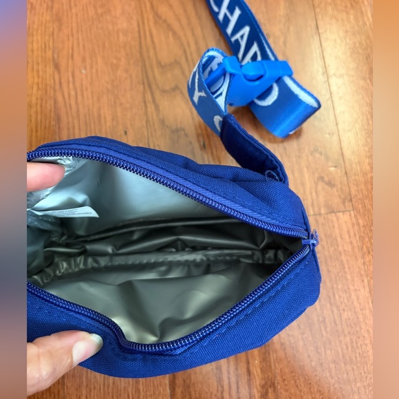 Blue and white Angry Orchard insulated fannypack crossbody bag. Adjustable - Picture 2 of 6